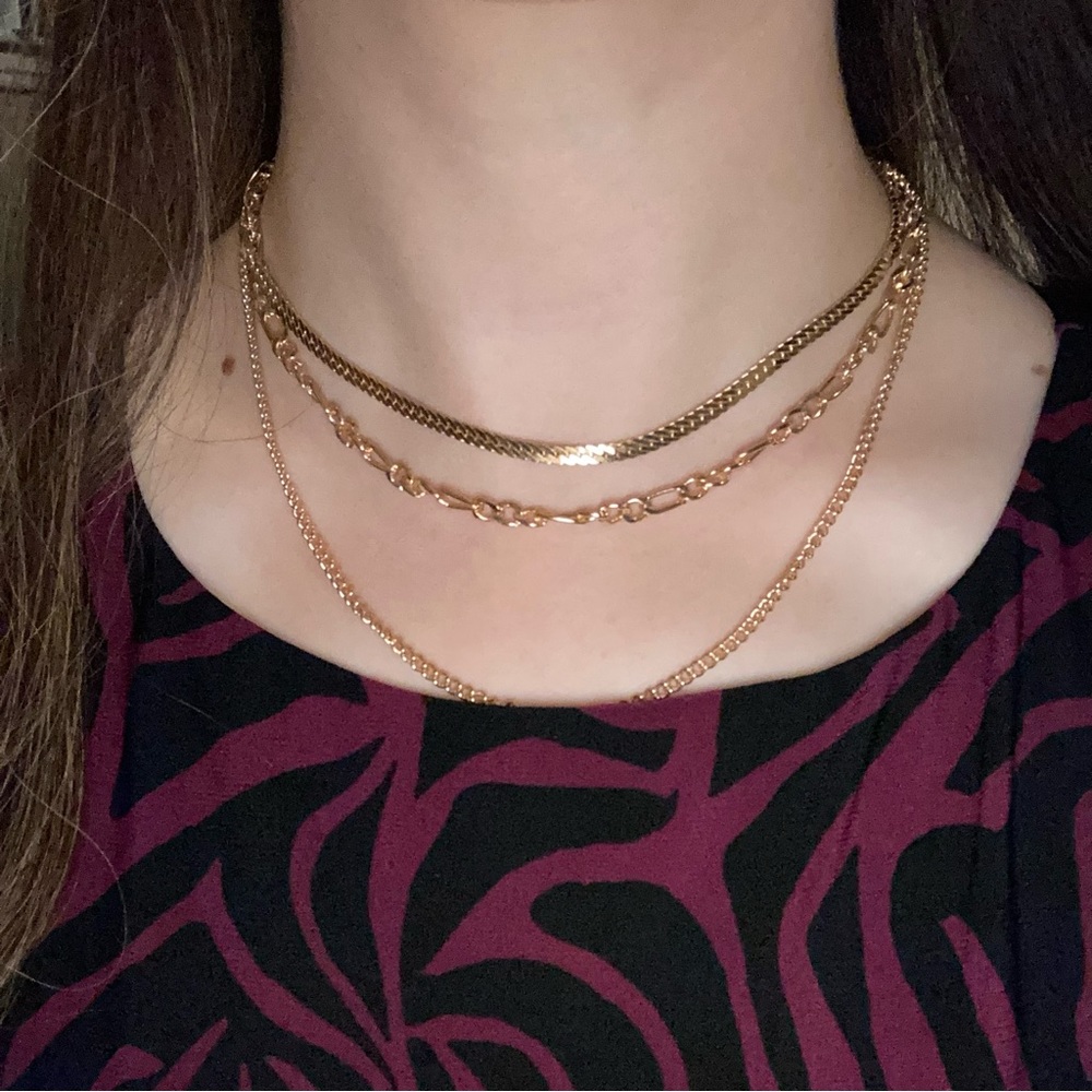 FLASH SALE
 - BUNDLE THIS FOR $12 Gold colored 3 Necklaces as One